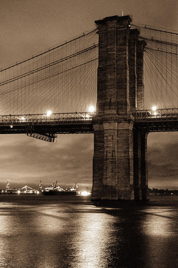 Brooklyn bridge golden hour Photograph by Gary Heller