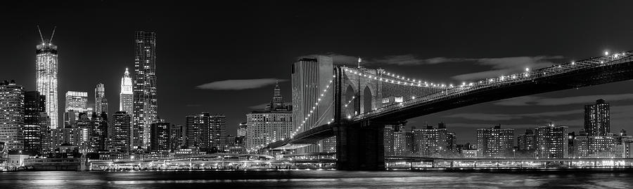 Brooklyn Bridge In B&w Photograph by Alarifoto