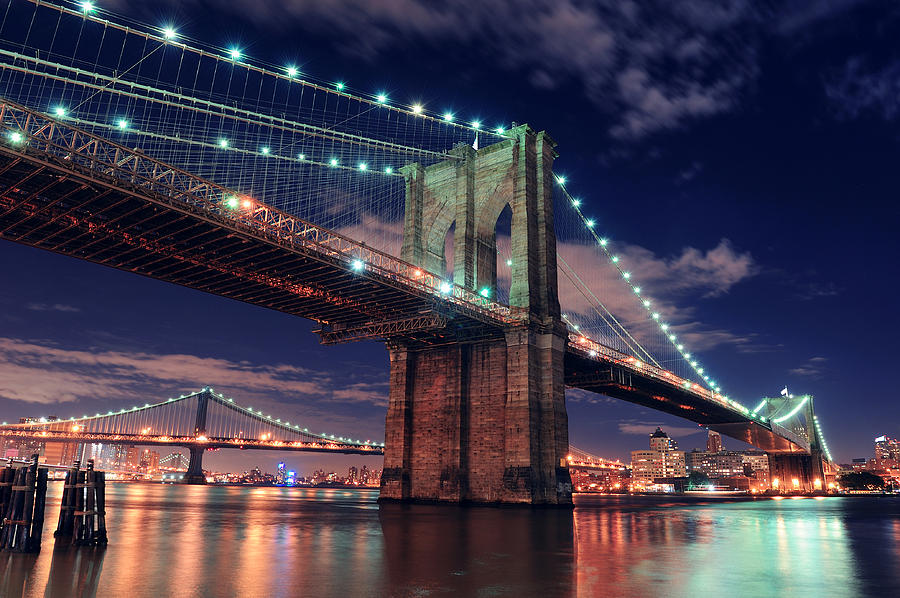 Brooklyn bridge in New York City Photograph by Songquan Deng