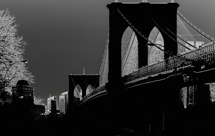 Brooklyn Bridge in Shadow Photograph by James Canning
