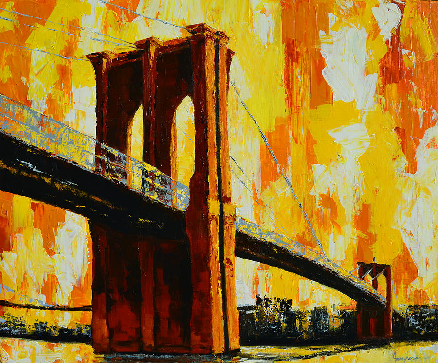 Brooklyn Bridge Landmark Painting by Patricia Awapara