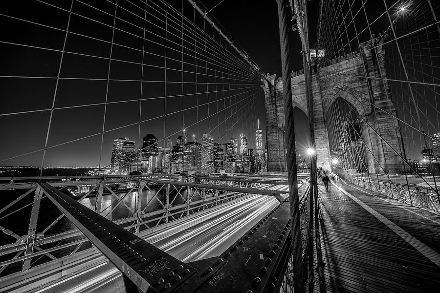 Brooklyn Bridge Photograph - Brooklyn Bridge Lights by Stefan Schilbe