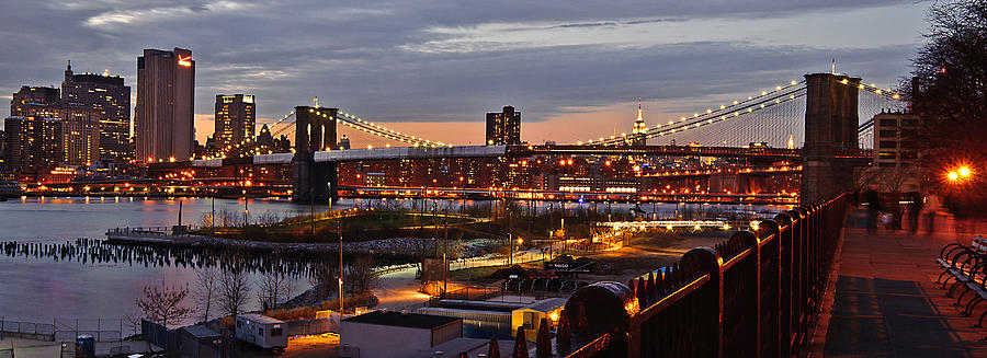 Brooklyn Bridge Panorama Photograph by Mitchell R Grosky