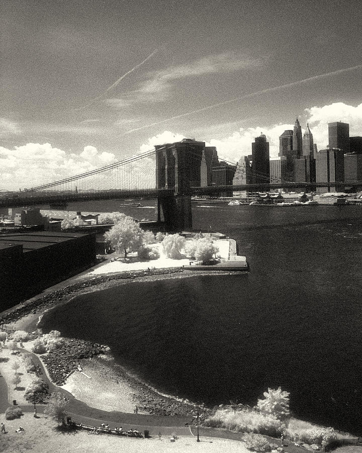 Brooklyn Bridge Park Ir Sepia Photograph