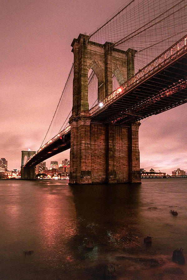 Brooklyn Bridge - Red morning Photograph by Gary Heller
