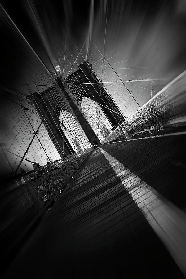 Black And White Photograph - Brooklyn Bridge by Sebastien Del Grosso