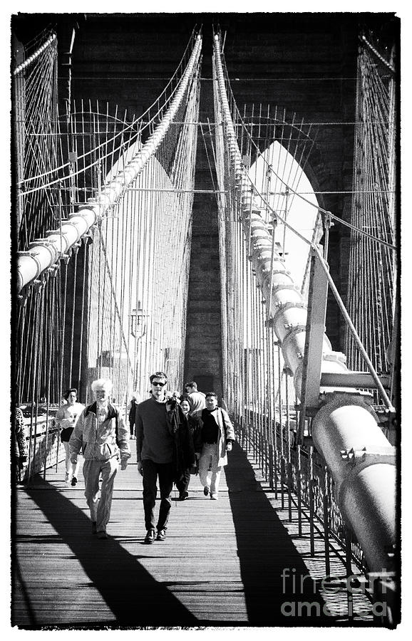 Brooklyn Bridge Shadows 1990s Photograph by John Rizzuto