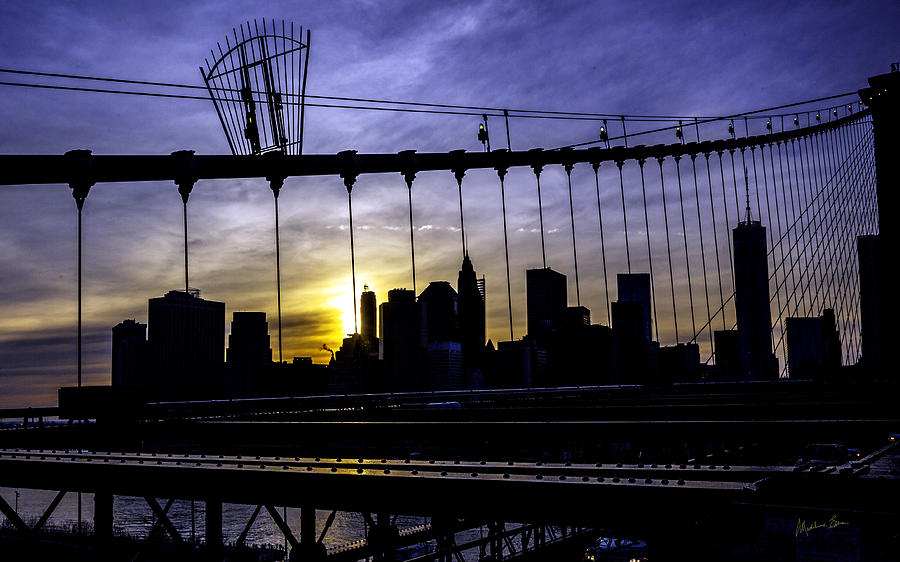 Brooklyn Bridge Silhouette Photograph by Madeline Ellis