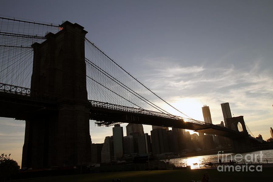 Brooklyn Bridge Sunset Photograph by Steven Spak