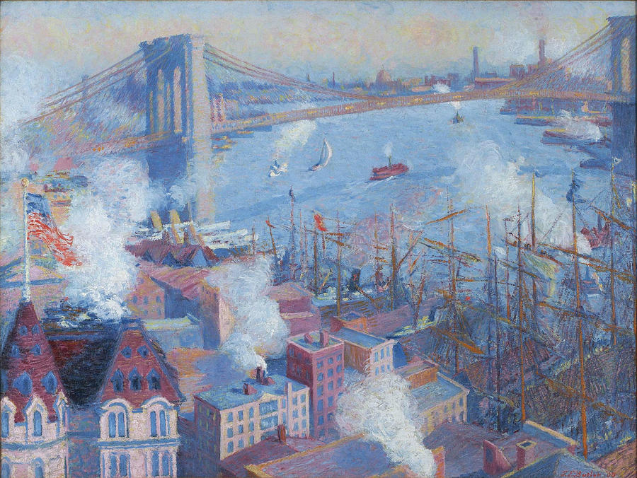 Brooklyn Bridge Painting - Brooklyn Bridge by Theodore Earl Butler