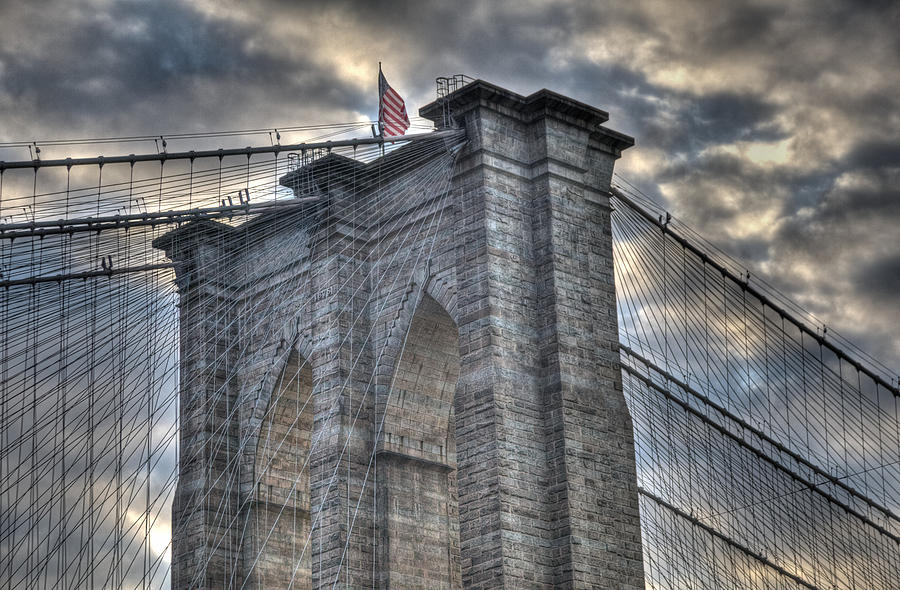 Brooklyn Bridge Tower Photograph by Matthew Bamberg