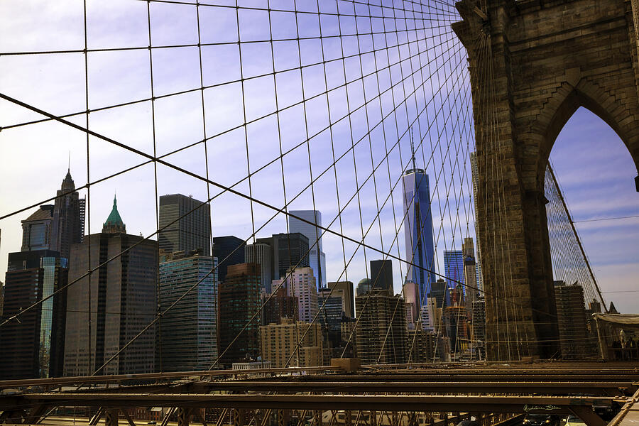 Scene Through The Brooklyn Bridge  Photograph by Madeline Ellis