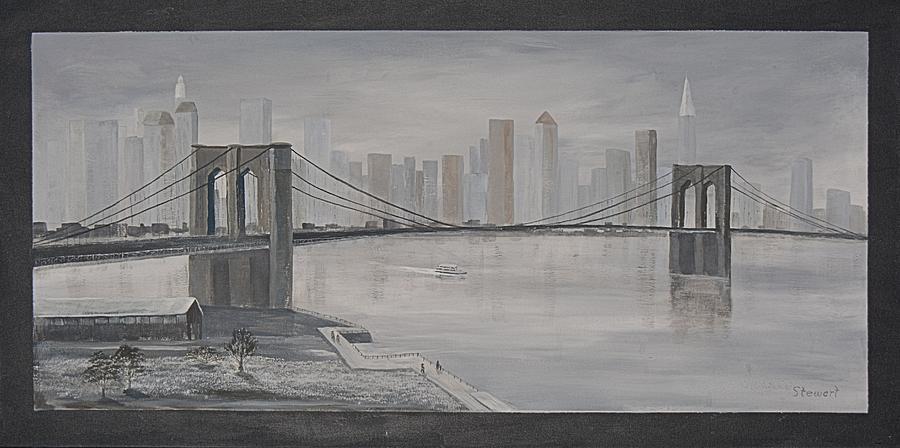 Brooklyn Bridge Painting by William Stewart