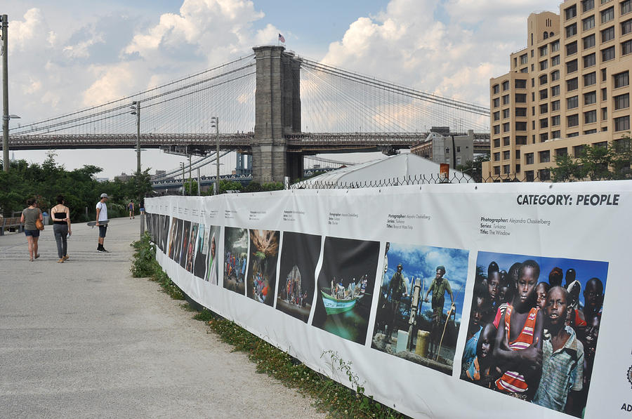 Brooklyn Bridge with Art Photograph by Diane Lent
