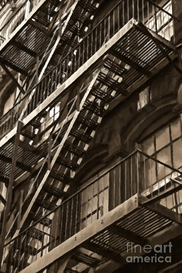 Abstract Photograph - Brooklyn Fire Escapes by Diane Diederich
