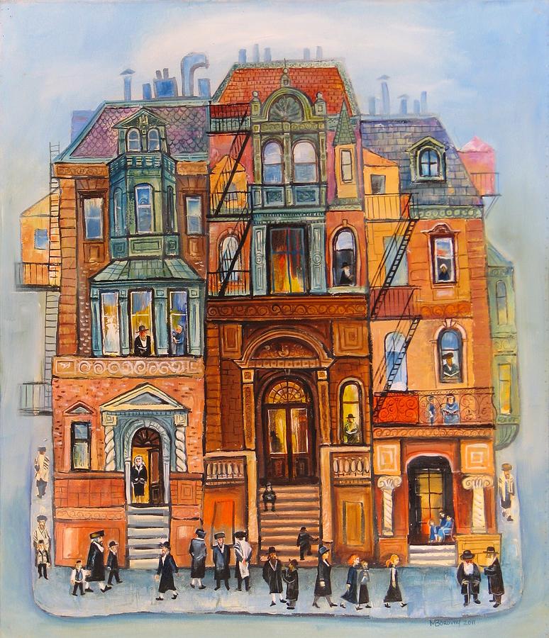 Brooklyn Jewish Quarter Painting by Mikhail Zarovny