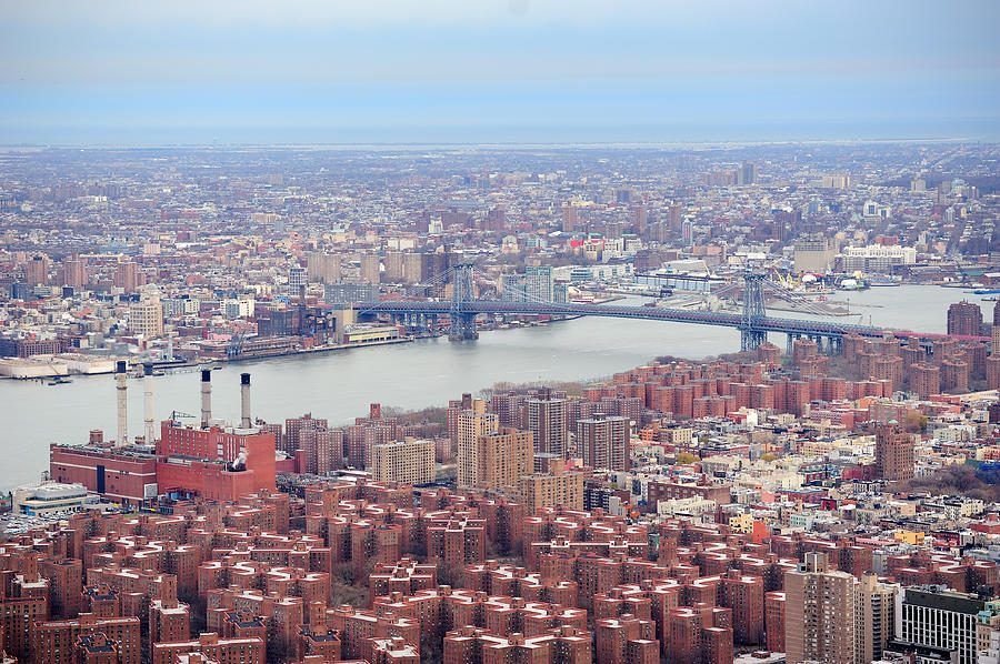 Brooklyn skyline Arial view from New York City Manhattan Photograph by Songquan Deng