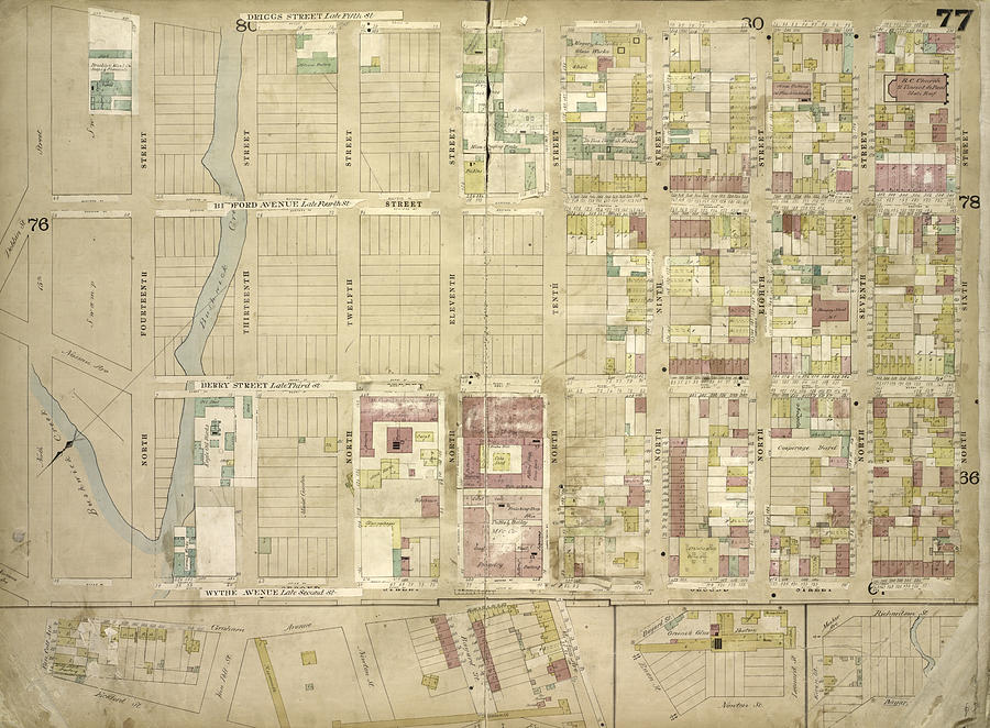 Brooklyn, Vol. 4, Double Page Plate No. 77 Map Bounded Drawing by Litz ...