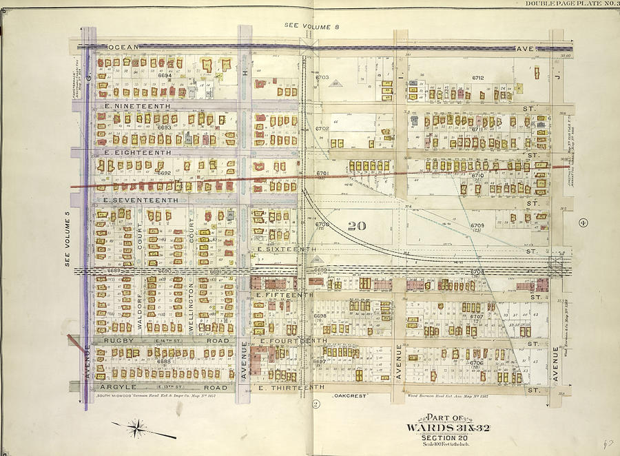 Brooklyn, Vol. 7, Double Page Plate No. 3 Part Of Wards 31 Drawing by ...