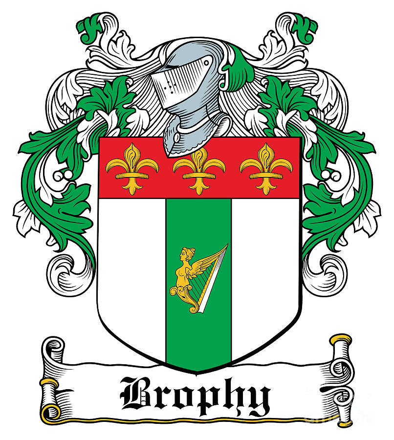 Brophy Digital Art - Brophy Coat of Arms Irish by Heraldry Brophy Digital Art - Brophy Coat of Arms Irish by Heraldry