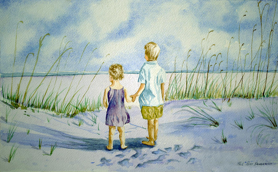 brother and sister.. THE OCEAN Painting