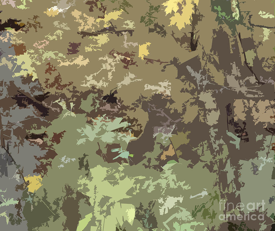 Abstract Photograph - Brown and Green Camouflage Abstract Design Pattern Wood Hunters Camo by Minding My  Visions by Adri and Ray