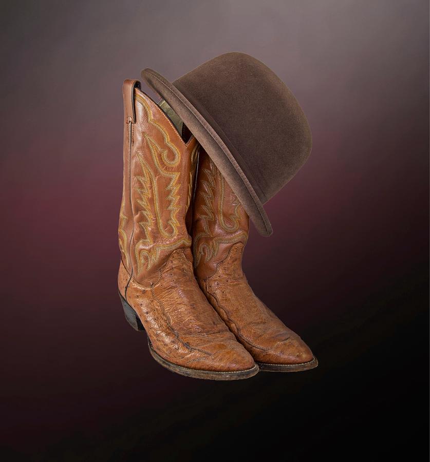 Boot Photograph - Brown Boots with a Brown Derby by Chandler McGrew