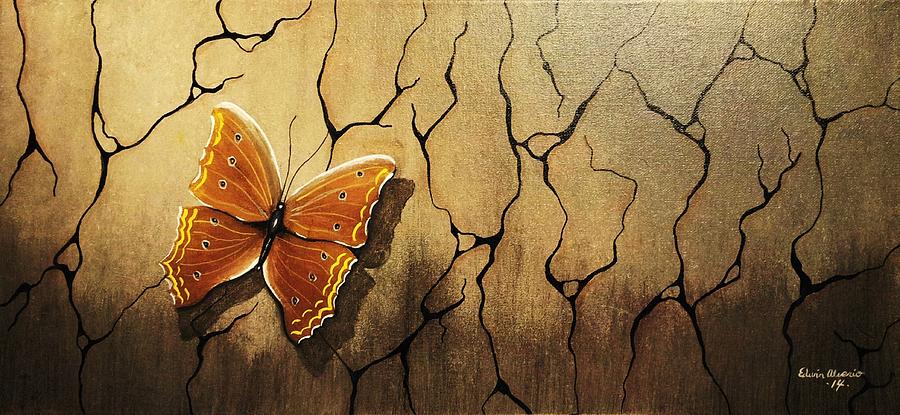 Brown Butterfly Painting by Edwin Alverio