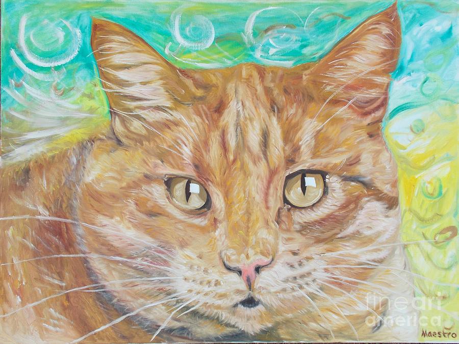Brown Cat Painting by PainterArtist FIN