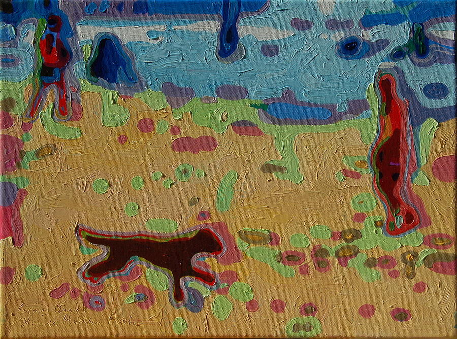 Brown Dog On Beach Painting by Thomas Bertram POOLE