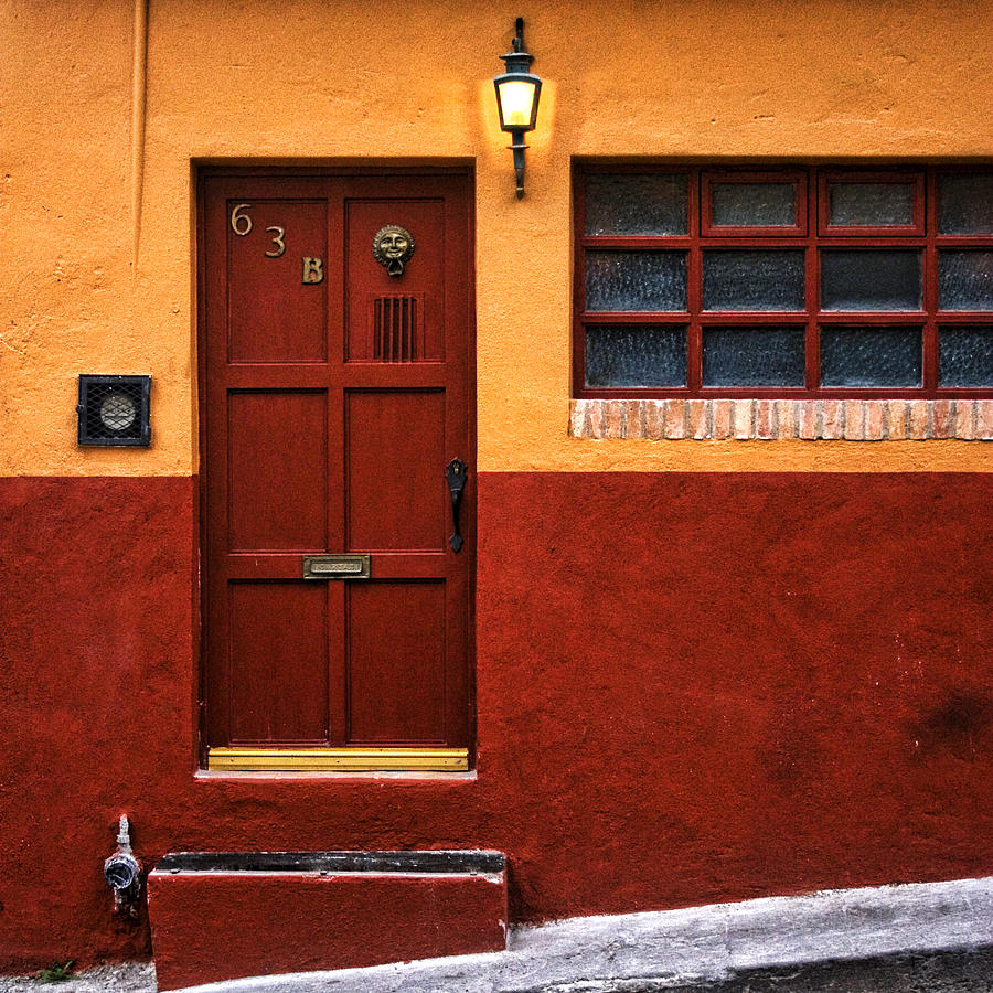 San Miguel De Allende Photograph - Brown Door in Mexico by Carol Leigh