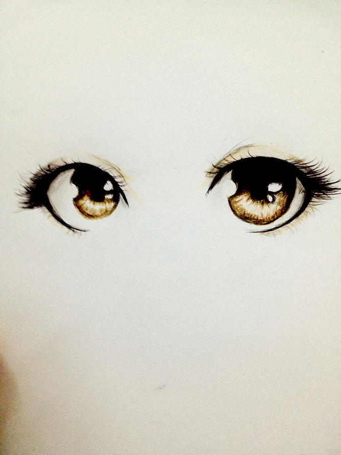 Brown Eyes Drawing by Mawaz Alshamsy