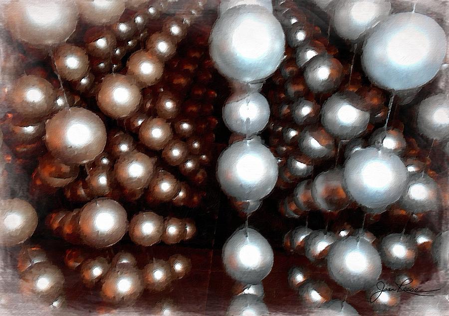 Brown Grey Dots Painting by Joan Reese