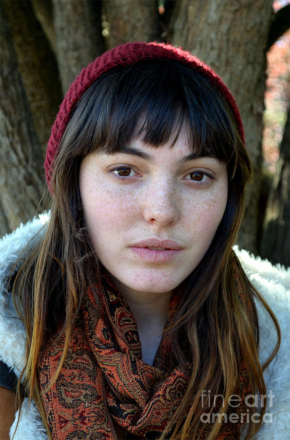 Brown Haired And Freckle Faced Natural Beauty Model V Photograph By Jim