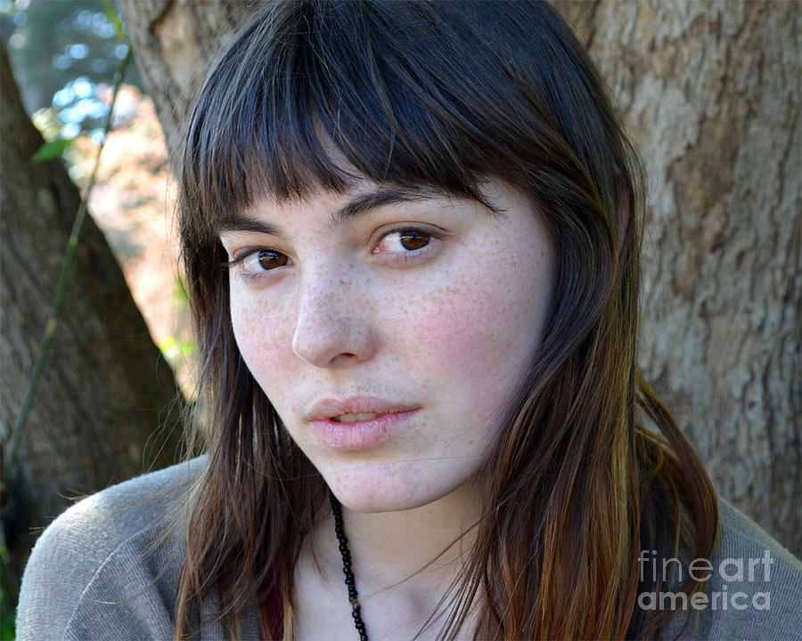 San Francisco Photograph - Brown Haired and Freckle Faced Natural Beauty Model XIV by Jim Fitzpatrick