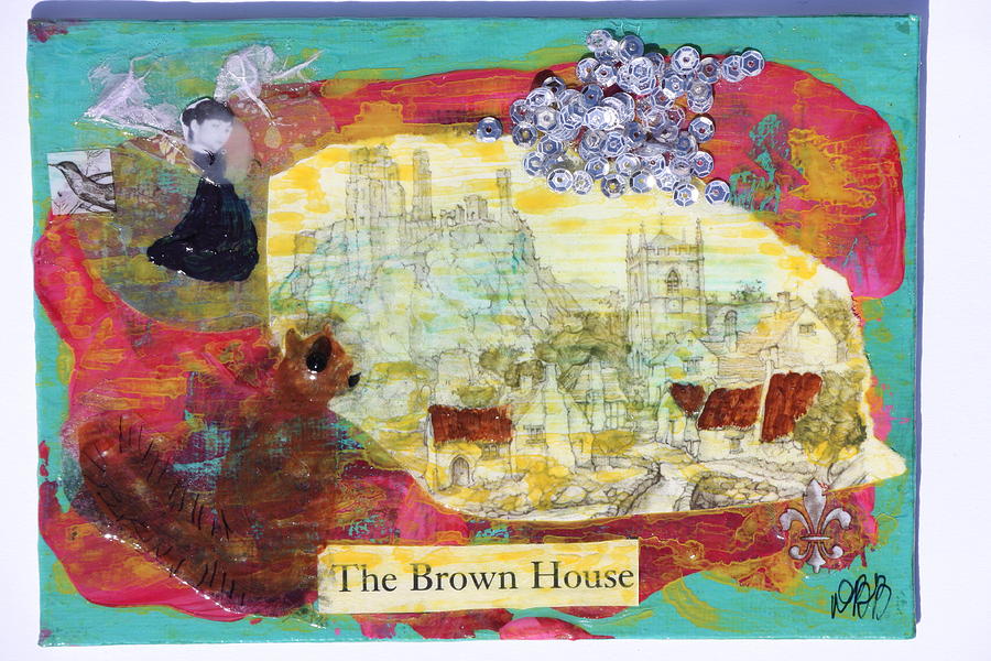 Brown House No 1 Mixed Media by Dawn Boswell Burke