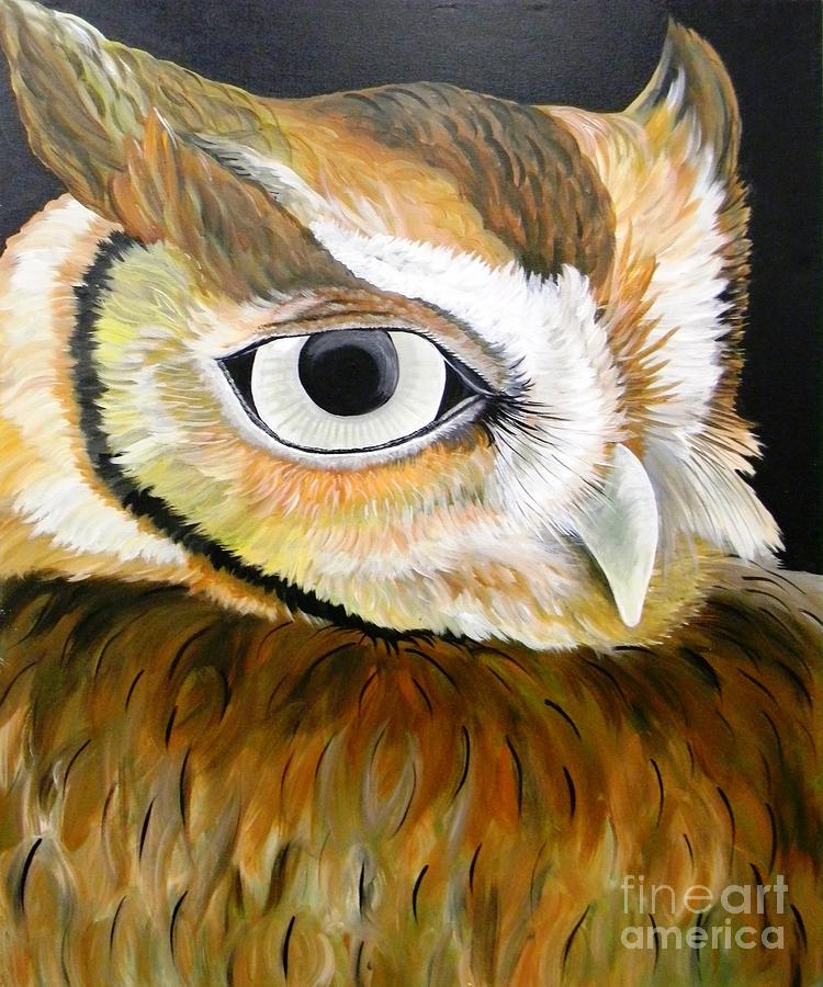 Owl Painting - Brown Owl by Chrissy Neelon