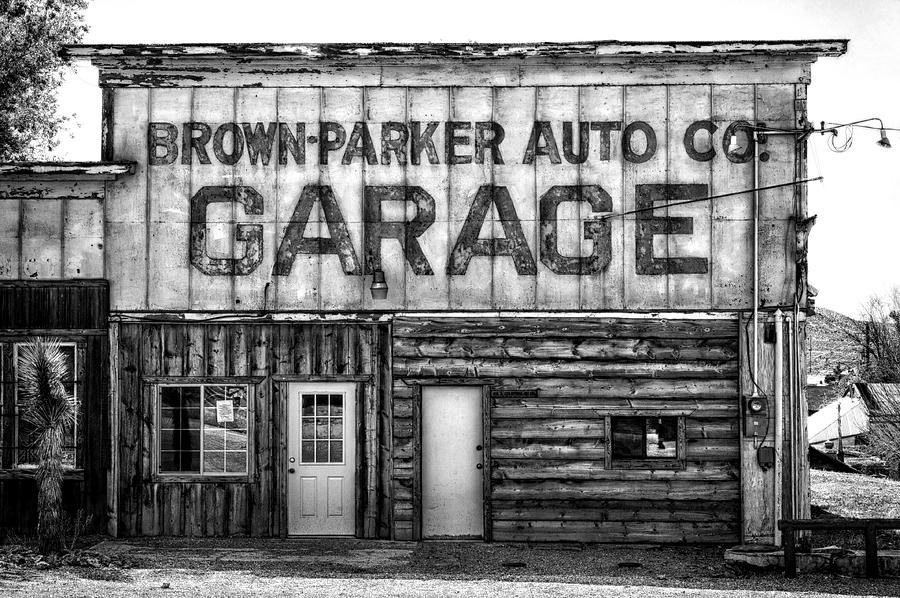 Architecture Photograph - Brown-Parker Auto Garage by Cat Connor