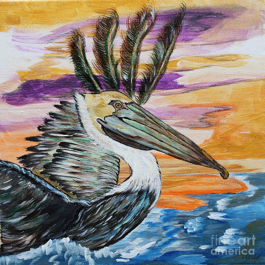 Brown Pelican Painting by Ella Kaye Dickey