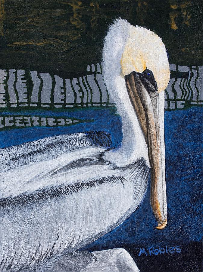 Brown Pelican Resting Painting by Mike Robles