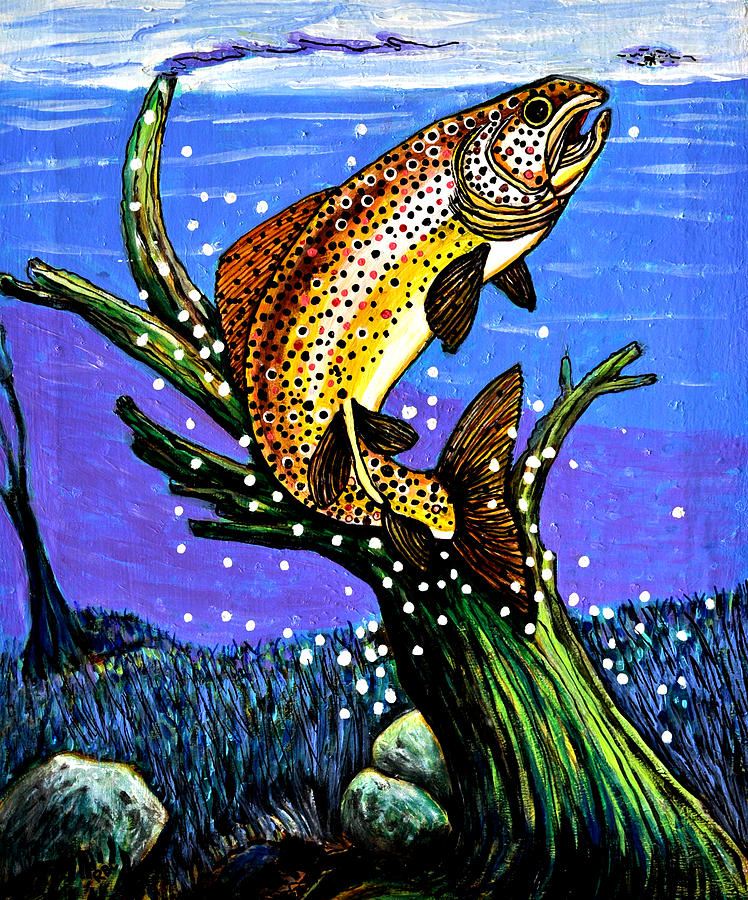 Brown Trout Painting by Bob Crawford