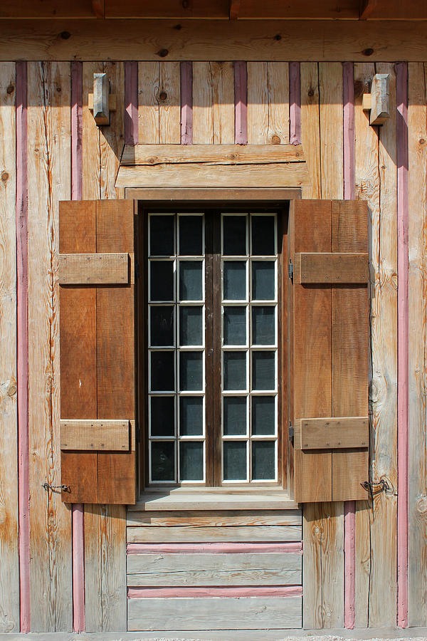 Brown Window w Pink Vertical Photograph by Mary Bedy