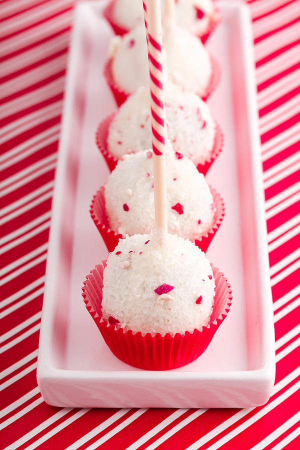 Christmas Photograph - Brownie Peppermint Cake Pops by Teri Virbickis