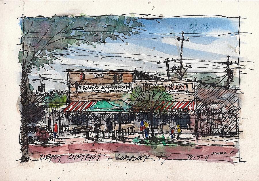 Lubbock Texas Mixed Media - Browns Barber Shop by Tim Oliver