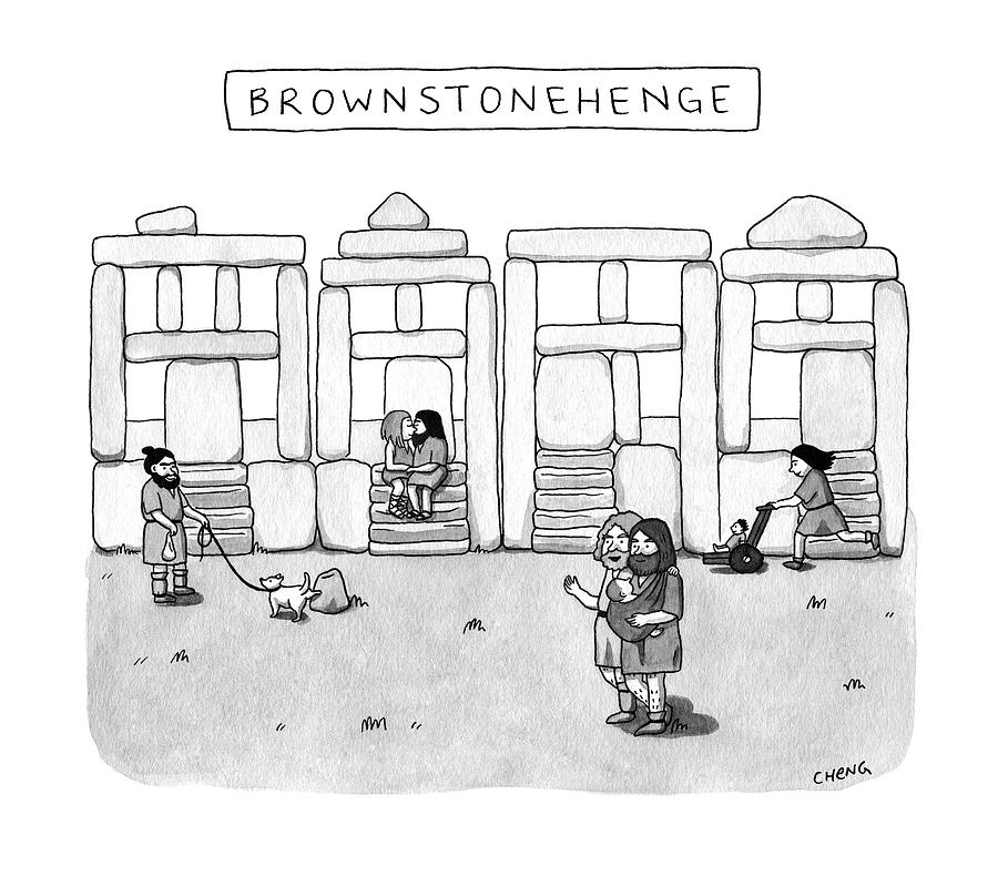 Brownstonehenge Drawing by Alice Cheng