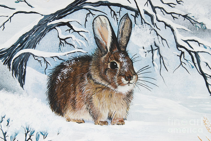 Brrrr Bunny Painting by Jennifer Lake