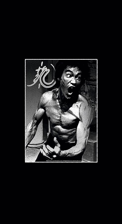 Black And White Digital Art - Bruce Lee - Focused Rage by Brand A