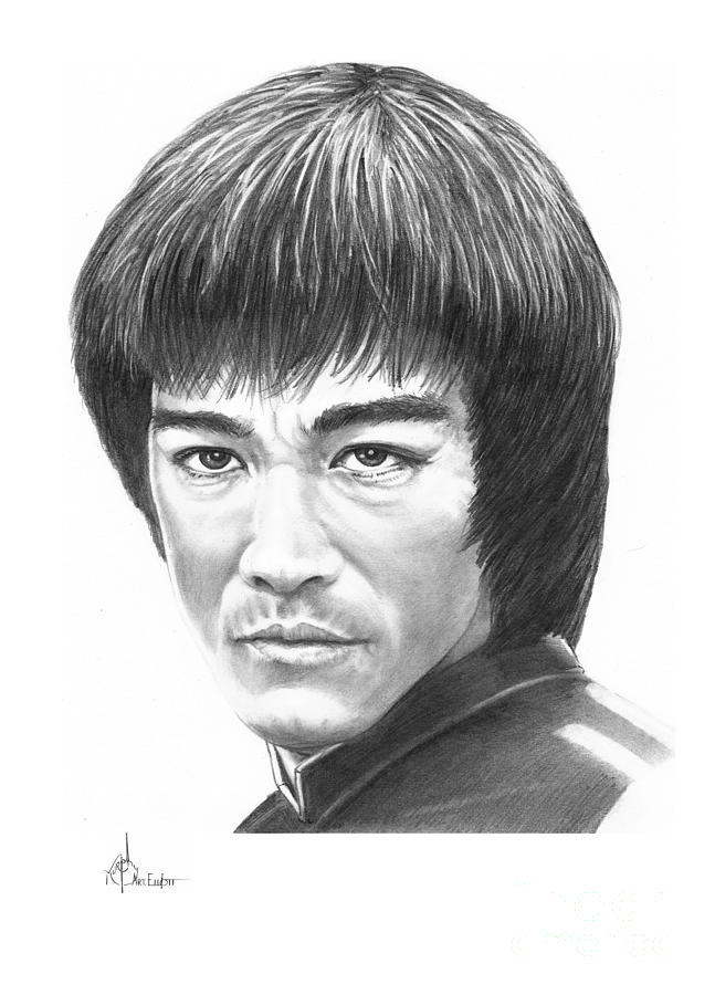 Bruce Lee Drawing by Murphy Elliott