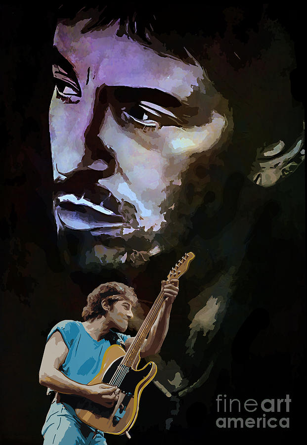 Bruce Springsteen. Painting by Andrzej Szczerski