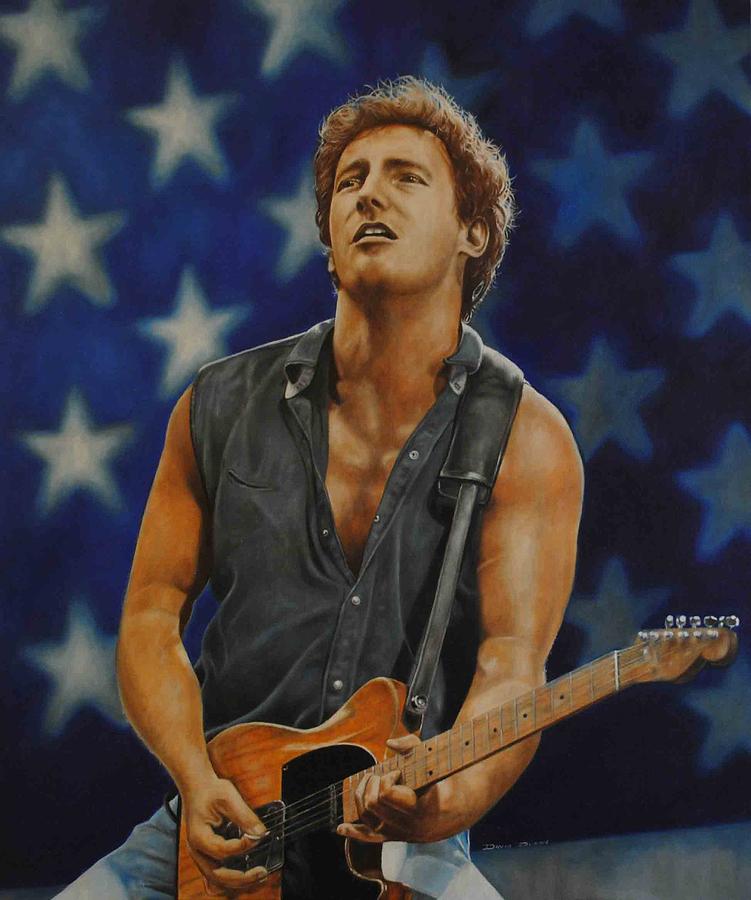 Bruce Springsteen Painting - Bruce Springsteen born in the USA by David Dunne